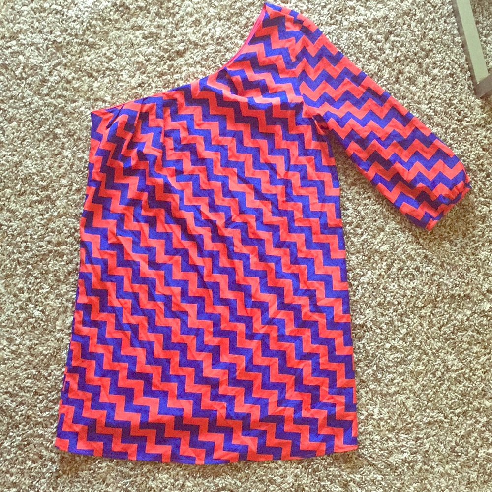 Chevron off the shoulder dress